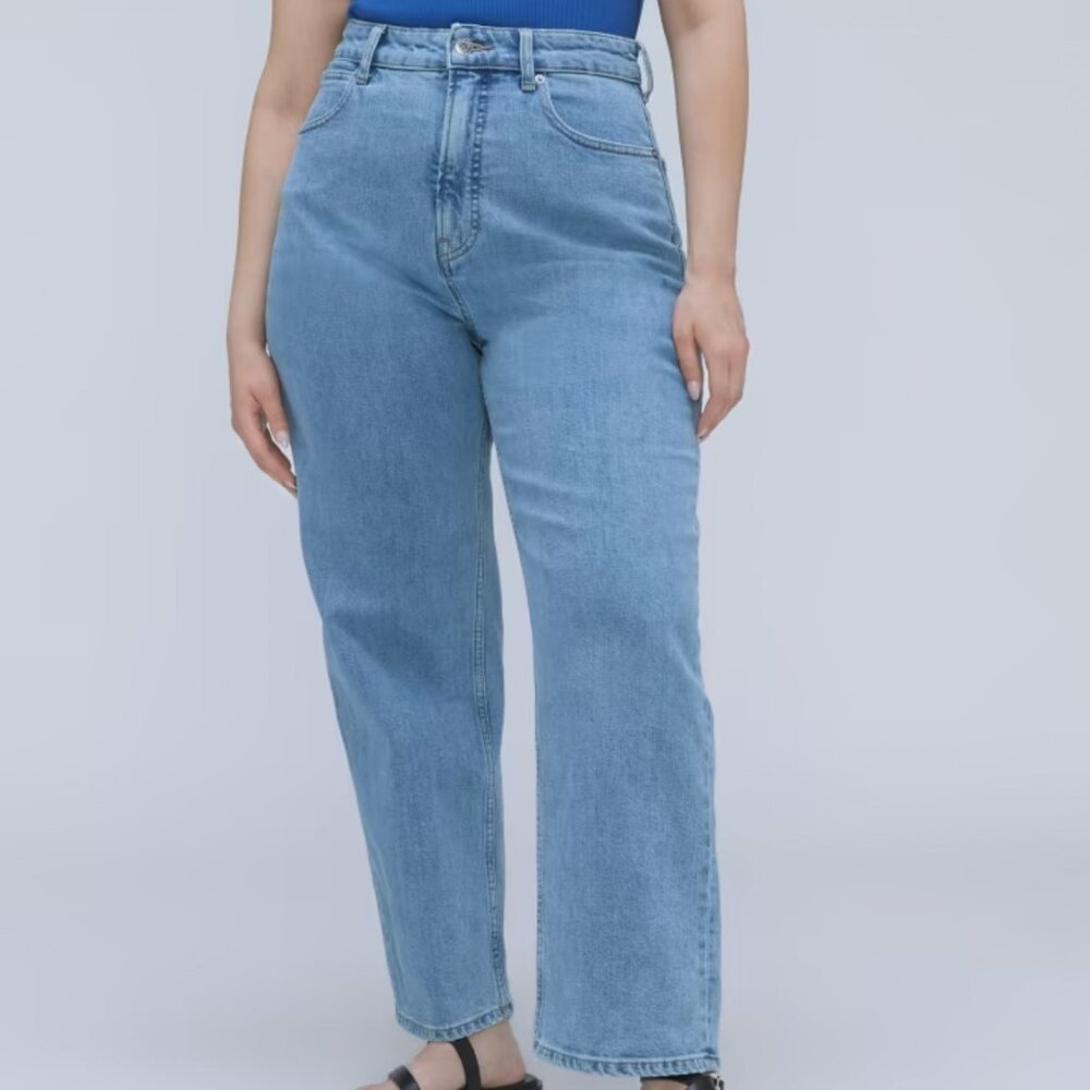 Everlane The Curvy Way High Jean Womens 30 Long Light Indigo Blue